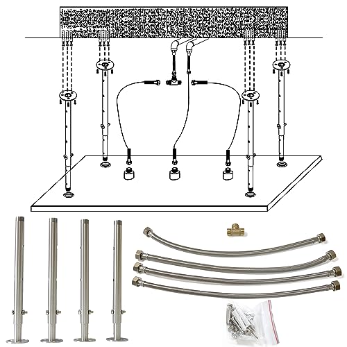 2-Functions Luxury High Pressure Rain Shower Head, 16"x32" Large Ceiling Full Body Shower Head with Silicone Nozzles Rectangle Mist Showerhead, Brushed Nickel Finish - color: Brushed Nickel, style: 2 Modes - Rainfall&Mist