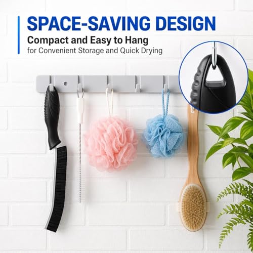 Cadley Cleaning Brush Set of 6, Cleaning Brushes for Household Use, Grout Cleaner Brush with Long Handle, Gap Cleaning Tool, Hard Bristle Brushes for Bathroom, Kitchen & Home Essentials