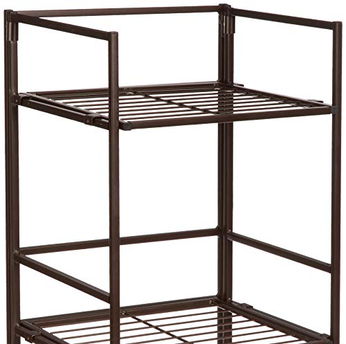 Amazon Basics 4-Tier Iron Towel Shelf Black 11.4"L x 11.8"W x 44.5"H | for Bathroom