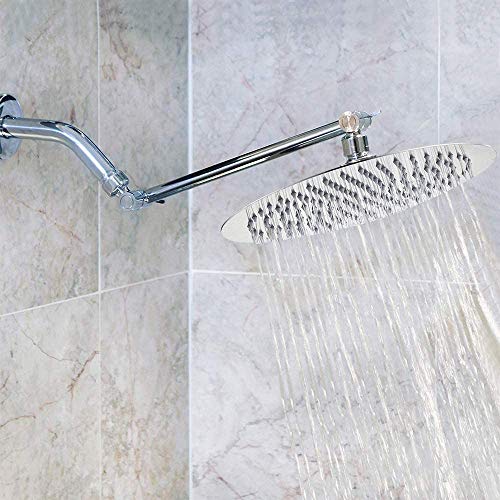 NearMoon Rain Shower Head, Ultra-Thin Design-Pressure Boosting, Awesome Some Experience, High Flow Stainless Steel Rainfall Head (10 Inch, Chrome Finish) - color: Chrome Finish, size: 10 Inch