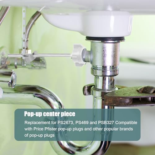 2pcs Pop Up Stopper Assembly with Plug for Price Pfister & Popular Band | Sink Drain Parts, Bathroom Sink Stopper Replacement, Pivot Ball Rod & Plug, Durable Sink Drain Repair Kit, White & Grey - color: White,grey