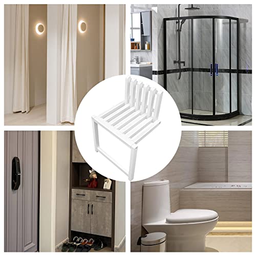 Wall Mounted Folding Chair, 330lbs Ultra Strong Solid Wood Foldable Stool with White Finish, 3cm Slim Space Saving Design for Entryway, Bathroom, Shower, Balcony & Hallway