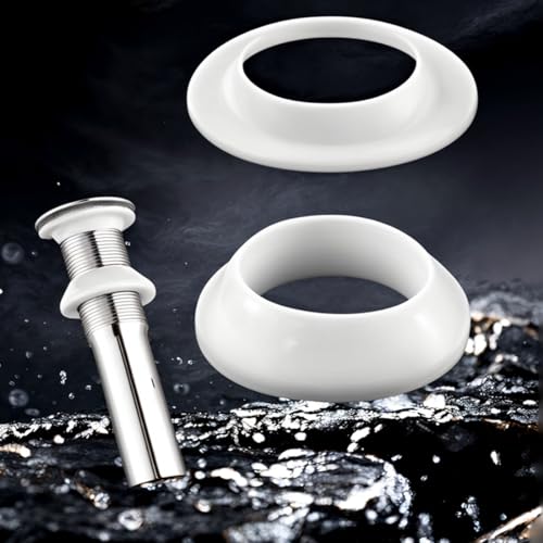 Drainage Seal,Universal Basin Drain Gasket Replacement Parts,Thickened Silicone Sealing Ring for Bathroom Sink Drain Stopper,Includes Top and Bottom Washers Seals (White-2 Sets) - color: White-2 Sets