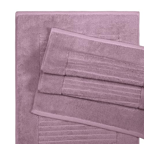 CTT - 2 Piece Bathroom Rugs Set, 100% Cotton Bath Mats, Comfy & Highly Absorbent Bathroom Floor Mats, Machine Washable | 20"x32" (Color) - color: Mauve