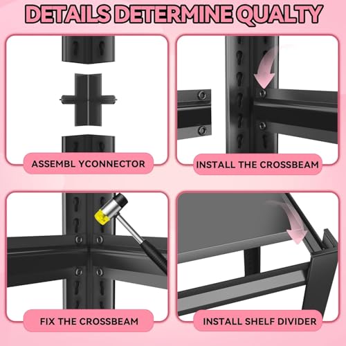 3-Tier Kitchen Storage Rack,Metal Adjustable Shelf, 14" W Narrow Shelving Unit,Steel Shelving Rack, Storage Racks for Kitchen Pantry Laundry 32" H*12" D, Black - size: 14"W*12"D*32"H-3 TIER