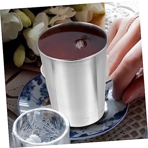 Alipis Stainless Steel Water Cup Tumbler for Beverages Toothbrush Holder and More Multi Use Drinking Cup for Home Washroom and Parties Sleek Silver Design