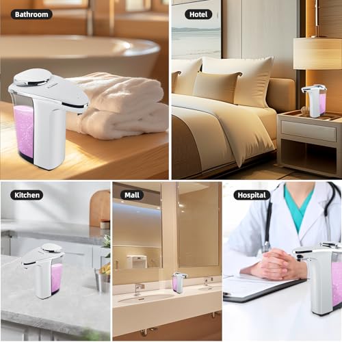 Automatic Soap Dispenser, Touchless Battery Operated Hand Soap&Dish Soap Dispenser, Sensor Liquid Soap Dispenser 17oz/500ml with Adjustable Output for Kitchen Sink Bathroom Commercial(Sliver) - color: Sliver