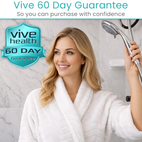 Vive High Pressure Handheld Shower Head - Hand Held Showerhead with 6.5 ft | Extra Long Hose, Detachable Showerhead, Multi-Setting Spray Combo for Bathroom, Pet Bathing, Stainless Steel Hose, Chrome