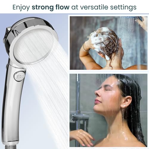 RV Shower Head with hose Camper Shower Head hand held long hose Portable Holder Suction Cup Handheld Hand Held High Pressure Water RV Camper Replacement Filtering Wall Mount Removable