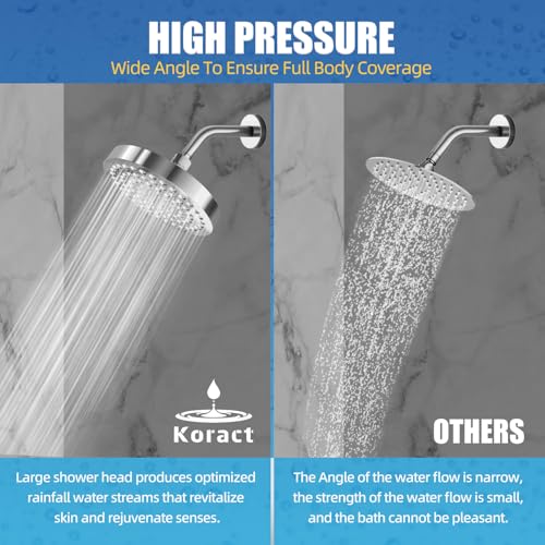 Shower Head High Pressure Rain Premium Luxury Design Anti-Clogging Silicone Nozzles Adjustable Replacement for Bathroom Shower Heads (Luxury Polished Chrome 6" Round) - color: Chrome