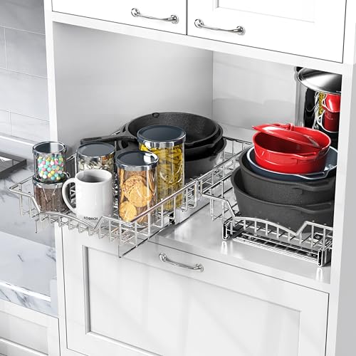 Simple Houseware Under Cabinet Pull Out Sliding Shelf Drawer, 18Dx11W | for Kitchen Organizer - size: 18" D x 11" W