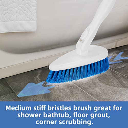 Qaestfy Shower Scrubber Cleaning Brush Combo Bath Tub Tile Cleaner Scrubber Brush with 51'' Adjustable Long Handle Scrub Brush for Bathroom Shower Bathtub Wall Mop Cleaning Scrubbing - color: Blue