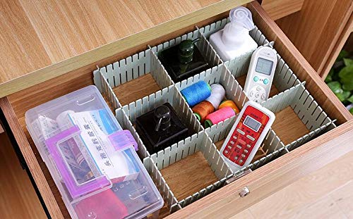 8pcs DIY Plastic Drawer Organizer Adjustable Drawer Dividers for Home Tidy Closet, Socks, Underwear, Office School Supplies, Kitchen Utensil Tools (Grey) - color: Gray