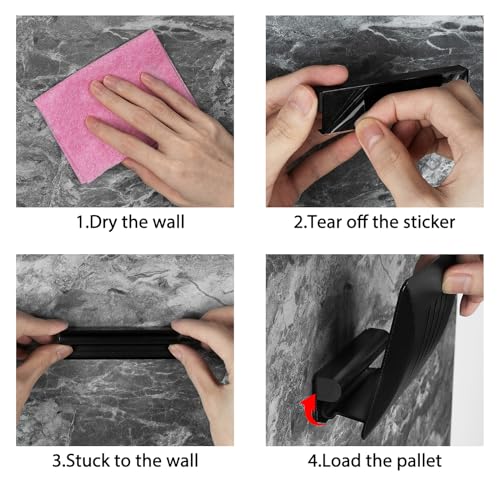 Detachable Soap Dish for Shower, 4 Slot Self-Adhesive Soap Holder for Bathroom, Wall Mounted Shower Soap Holder, Stainless Steel Soap Tray Black - color: Black Detachable 1pack