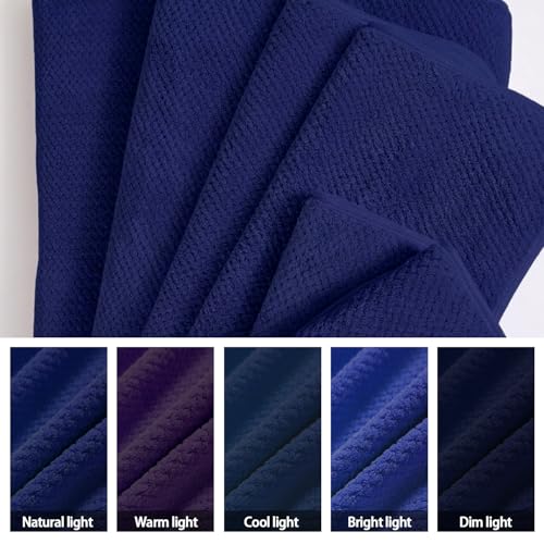 Bath Towel Set of 8,Large Bath Sheets 35"x70"-Navy Blue | Super Soft Microfiber, Lint Free & Quick Dry Towels for Bathroom,Gym,Hotel–2 Bath,2 Hair,2 Hand,2 Washcloths - color: Navy Blue, size: 8Piece Towel Set