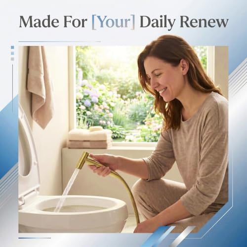 TRIPHIL Handheld Bidet Sprayer for Toilet, Adjustable Water Pressure Jet Bidet Attachment with Leak-Proof 304 Stainless Steel T-Valve for Bathroom Cleaning, Cloth Diaper/Feminine Wash, Brushed Gold - color: Brushed Gold