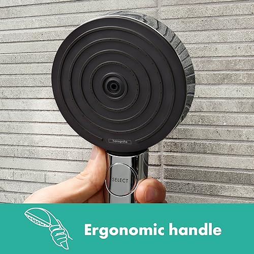 hansgrohe Pulsify S 12-inch 1-Spray Handshower with Slide Bar and Hose PowderRain, IntenseRain, Pulsating Massage in Brushed Nickel, 24162821 - color: Brushed Nickel, size: 1.75 GPM, style: Wallbar with 4-inch Handheld Showerhead and Hose