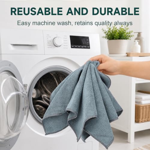 TEAWOO Grey Washcloths 15 Pack, Highly Absorbent & Quick Drying | Face Towels, Soft Bath Towels, Multi-Purpose Microfiber Wash Cloths for Bathroom, Hotel, Spa, Gym and Kitchen, 12x12 inches - size: 15Pack Grey