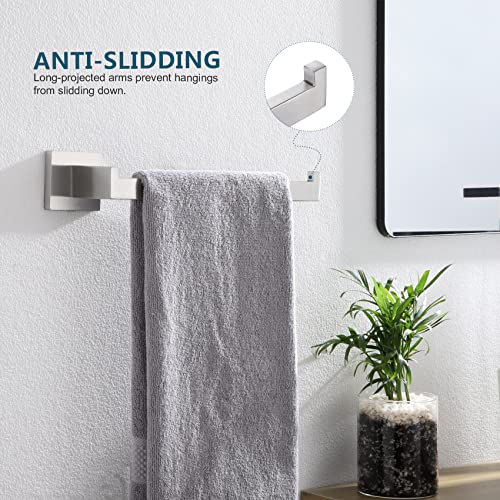 KOKOSIRI Hand Towel Holder Brushed Nickel Towel Bars Stainless Steel Bathroom Hardware Kitchen Paper Towel Holder Wall Mount, B3003BR - color: Brushed Nickel