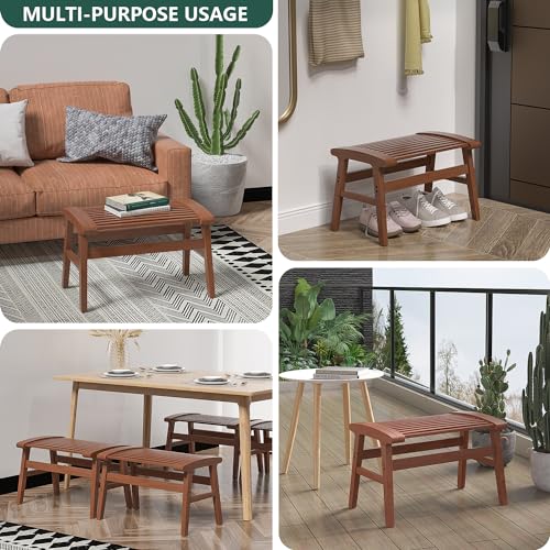 Bamboo Shower Chair for Inside Shower, Non-Slip Bathroom Stool, 350 lbs | Bamboo Strip Design, Comfort Sitting Experience, Sturdy Waterproof Shower Bench, Bathroom Living Room Seat, Coffee Finish - color: Coffee