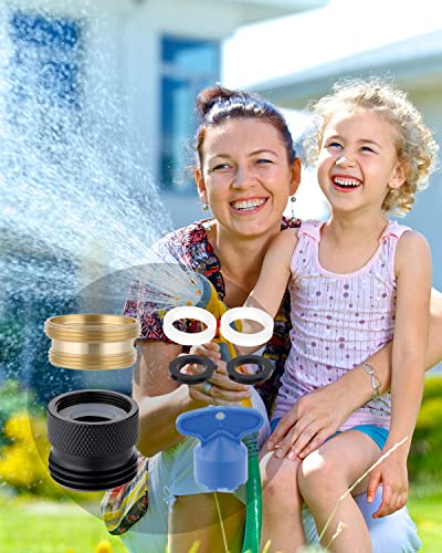 Hibbent Faucet to Garden Hose Adapter Kit, Female to Male Sink Brass Garden Hose Attachment with Washer & Aerator Key, Matte Black - color: Matte Black