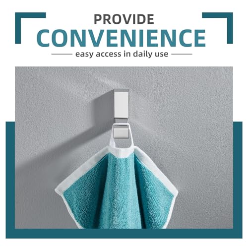 Angle Simple Towel Hook Polished Chrome, Bathroom Coat Robe Holder | Solid SUS304 Stainless Steel, L Shape Compact Wall Hook for Dishtowel Hat Umbrella Bag Shirt, Screw Mount - color: Polished Chrome, size: 1 Pack