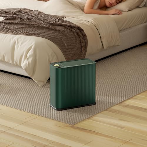Bathroom Trash Can with Lid 13 Liter/ 3.5 Gallon Green Small Trash Can with Pop-Up Lid Bedroom Trash Can Small Garbage Can with 150 Counts Trash Bags for Small Bathroom Bedroom Office - color: Dark Green