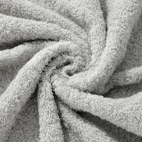 Aibaser Towels - Premium 100% Cotton Bath Towels Set (27 x 54 inches), Lightweight and High Absorbency Quick Drying (Light Grey) - color: Light Grey, size: 27x 54 Inches