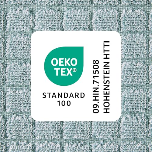 Town & Country Everyday 4-Piece Textured Windowpane Hand Towel Set, 20x30-Inch, 100% Cotton, Plush & Absorbent 550GSM, Aqua Blue - color: Aqua Blue
