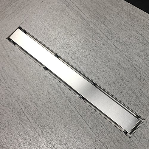 Neodrain 12" Brushed Linear Shower Drain,2-in-1 Flat& Tile Insert Cover | 304 Stainless Steel,Fast Drainage, Durable,Rectangle Shower Floor Drain with Adjustable Feet,Hair Strainer,Fits Bathrooms - color: Stainless Steel, size: 12 In