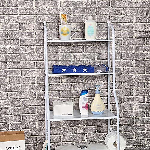 3-Tier Bathroom Organizer Ladder Shelf, Over Toilet Shelf Paper Holder Organizer, Over The Toilet Storage