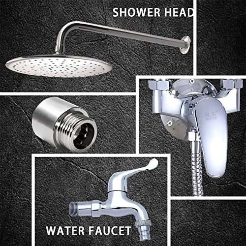 Shower Head Extension Arm, 20mm/0.78 Inch, 2pcs | 1/2PT Male to 1/2PT Female Thread, Stainless Steel, Cast Pipe Fitting Coupler - size: 20 mm
