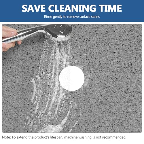 Shower Mat Non Slip 32 x 24 inch: Loofah Anti Slip Shower Mat,Non Slip Bathtub Mat for Inside Shower,Quick Drying Shower stall mat with Drain Hole in Middle,for Shower,Bathroom and Wet Areas - color: Grey