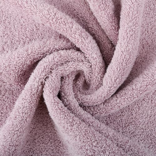 18-Piece Cotton Bath Towel Set with Hanging Loops for Bathroom, Purple | Stock-up towel set for family bathrooms, guest baths, multi-bath homes, and wash-day rotation, OEKO-TEX certified, easy care - color: A06: Purple