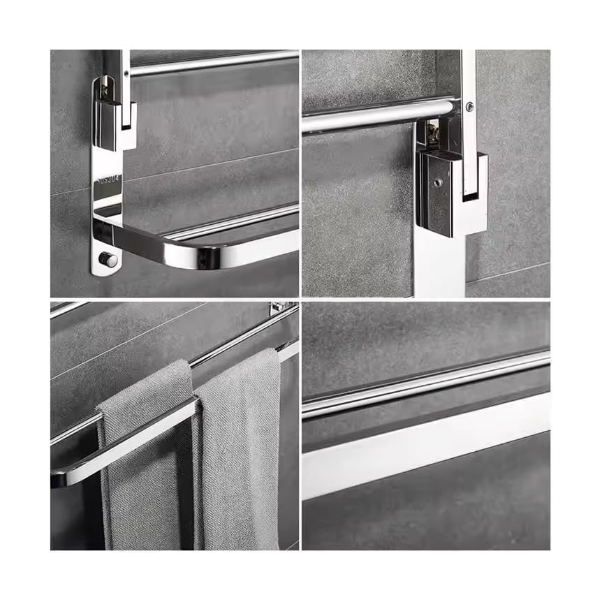 The Popular Design Bathroom Towel bar, Wall Mounted Double Stainless Steel Towel Rail, 24 inch Stainless Steel Towel Rack