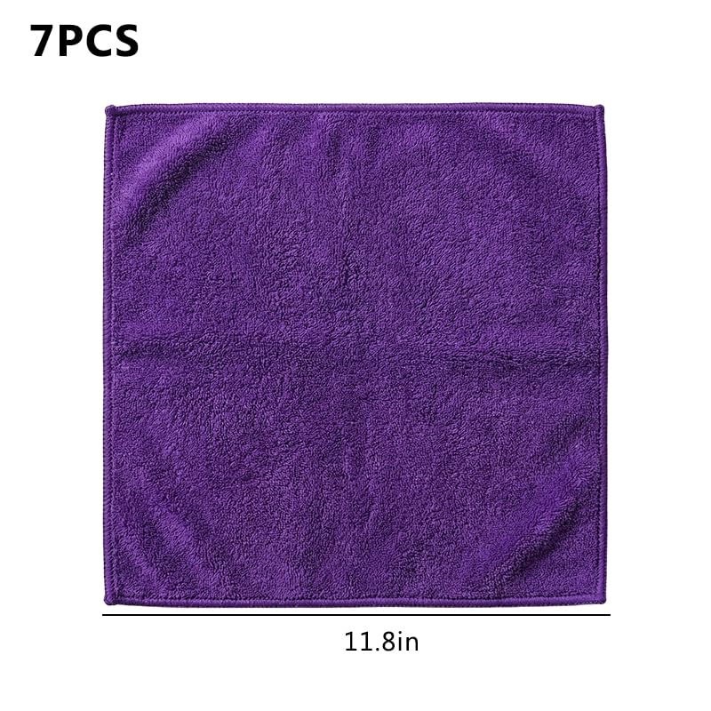 7PCS Hot Pink Microfiber Face Cloths, Dry Quickly and Reusable for Removing Makeup, Thick Absorbent Towel for Cleans Without Leaving Water Marks - color: Hot Pink