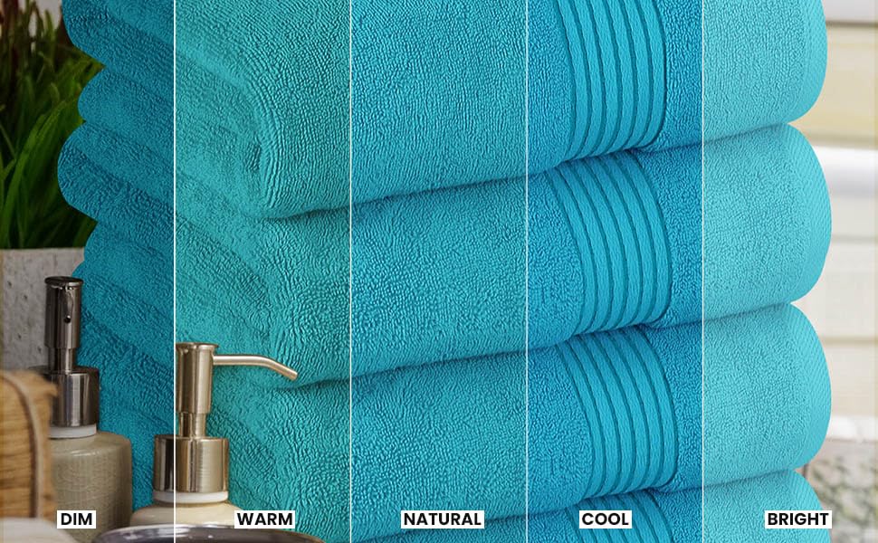 Utopia Towels Luxurious Bath Towels Set, 27x54 in, 4 Pack, Soft, Turquoise | Soft Luxurious Ring Spun Cotton Bath Towels - Lightweight, Highly Absorbent, Quick-Drying, Ideal for Daily Use - color: Turquoise