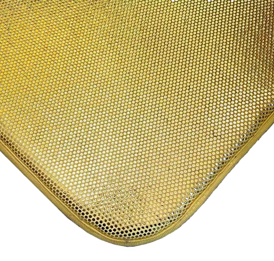 Madeals Memory Foam Bathroom Toilet Rug Set 4 Piece with Toilet Lid Cover and Tank Covers Golden - color: Golden