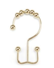 12Pcs Shower Curtain Hooks Rings, Rust Resistant Metal Double Glide Shower Hooks Rings for Bathroom Shower Rods Curtains - color: Gold