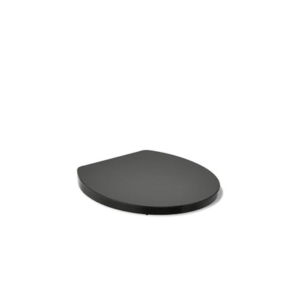 KOHLER K-26802-7 Impro ReadyLatch Quiet Close Round Toilet Seat, Soft Close Seat, Compatible with Round Toilets, Grip-Tight Bumpers, New Home Essentials, Slam Prevention, Black - color: Black/Black, size: Round
