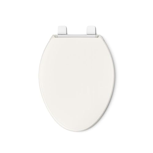 KOHLER K24495-A-96 Border™ ReadyLatch™ Quiet-Close™ Elongated Toilet Seat, Soft Close Toilet Seat, New Home Essentials, Biscuit