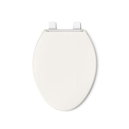 KOHLER K24495-A-96 Border™ ReadyLatch™ Quiet-Close™ Elongated Toilet Seat, Soft Close Toilet Seat, New Home Essentials, Biscuit