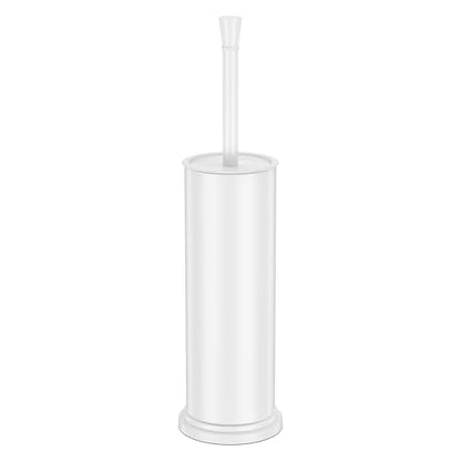 Toilet Brush and Holder Set：304 Stainless Steel Heavy Duty Toilet Bowl Brush，Removable Inner Bowl and Splash Protection，Bathroom Toilet Brush-Dense Bristles for Through Cleaning - color: White