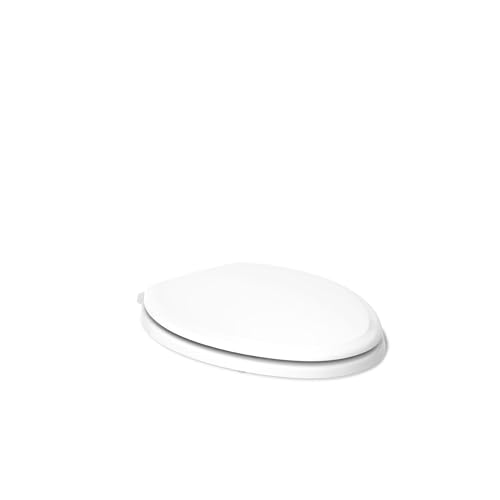 KOHLER 20454-0 Ridgewood Elongated Soft Close Toilet Seat, Quiet Close, Wood Toilet Seat, Home Essentials, White - color: White