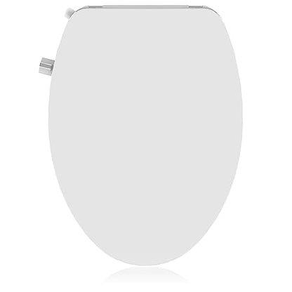 Garvee Non-Electric Bidet Toilet Seat for Round Toilets – Dual Nozzle System, Manual Control, Cold Water Bidet Attachment, Easy to Install, White