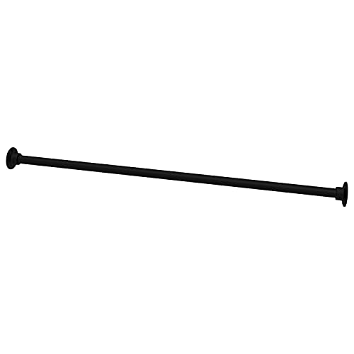 Naiture 304 Stainless Steel 36" Straight Shower Curtain Rod, Black | One-Piece Rod, Cut to Fit, Rustproof, Heavy-Duty Zinc Alloy Flange, Permanent Wall Mount, Mounting Hardware Included - color: Black, size: 36''