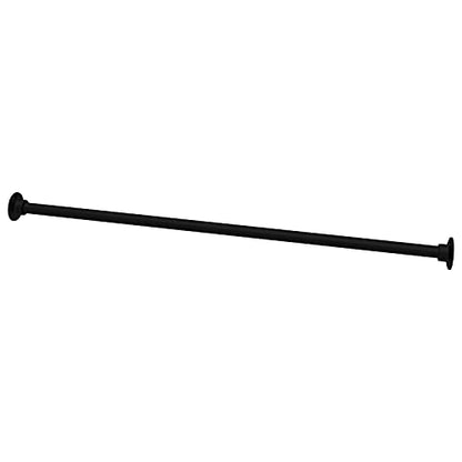 Naiture 304 Stainless Steel 60" Straight Shower Curtain Rod, Black | One-Piece Rod, Cut to Fit, Rustproof, Heavy-Duty Zinc Alloy Flange, Permanent Wall Mount, Mounting Hardware Included - color: Black, size: 60