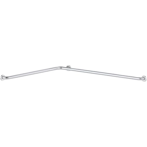 54" x 42" Corner Grab Bar with Satin Peened Grip - Wall Mounted Stainless Steel Restroom Support Rail, L-Shaped Safety Bar, 250 lb. Capacity for Commercial Bathrooms - size: 54" x 36"