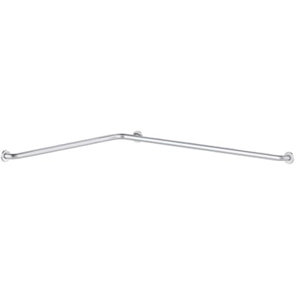 54" x 42" Corner Grab Bar with Satin Peened Grip - Wall Mounted Stainless Steel Restroom Support Rail, L-Shaped Safety Bar, 250 lb. Capacity for Commercial Bathrooms - size: 54" x 36"