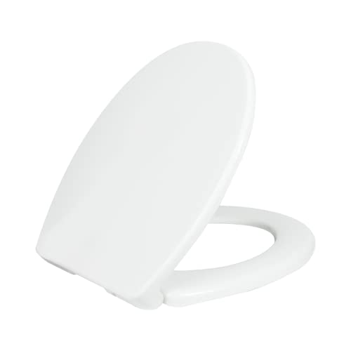LUXE TS1008R Slow Close Round Comfort Fit Toilet Seat, White | with Slow Close, Quick Release Hinges, and Non-Slip Bumpers - size: Round
